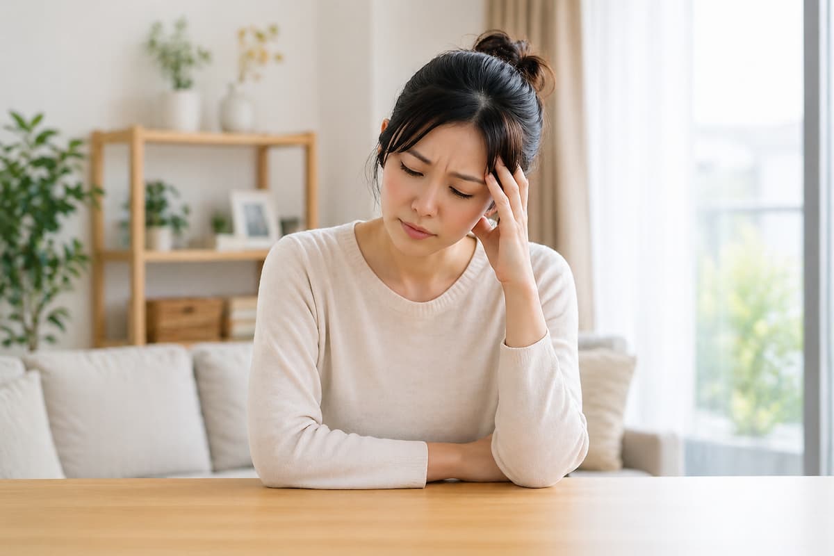 片付けに悩む女性